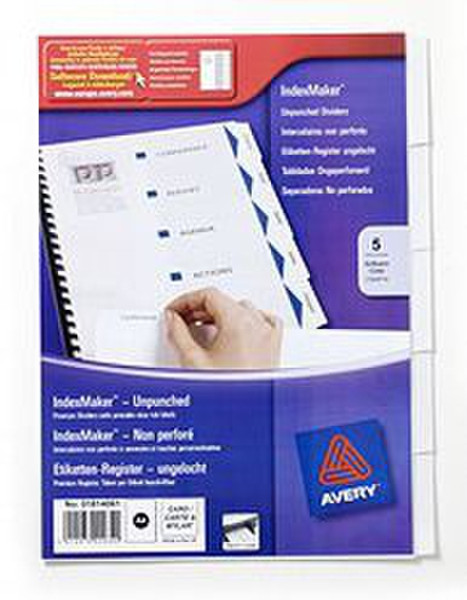 Avery Unpunched IndexMaker Dividers Белый разделитель