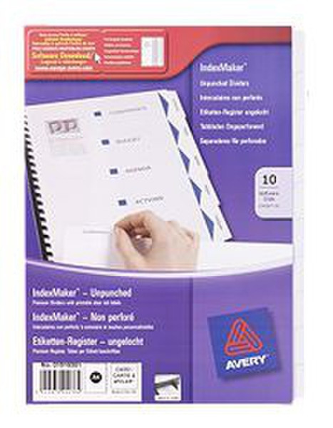 Avery Unpunched IndexMaker Dividers Белый разделитель