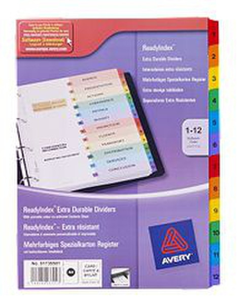Avery ReadyIndex Dividers Multicolour 12pc(s) divider