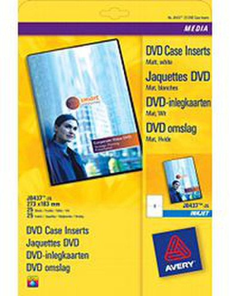 Avery DVD Case Inserts Inkjet Card неклейкая этикетка
