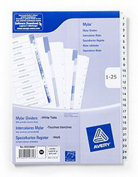 Avery Mylar Reinforced Dividers with Printable Contents Sheet divider