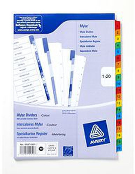 Avery Mylar Reinforced Dividers Mehrfarben Trennblatt