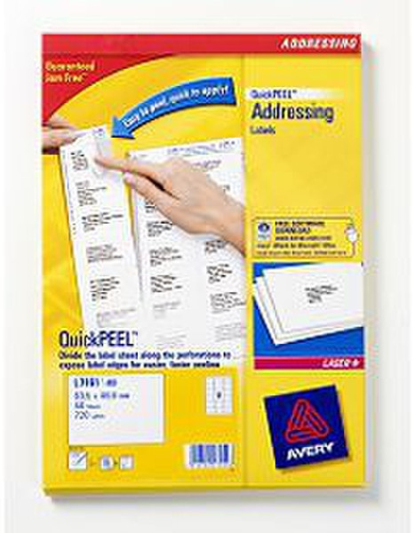 Avery QuickPEEL Addressing Labels Weiß 720Stück(e) selbstklebendes Etikett