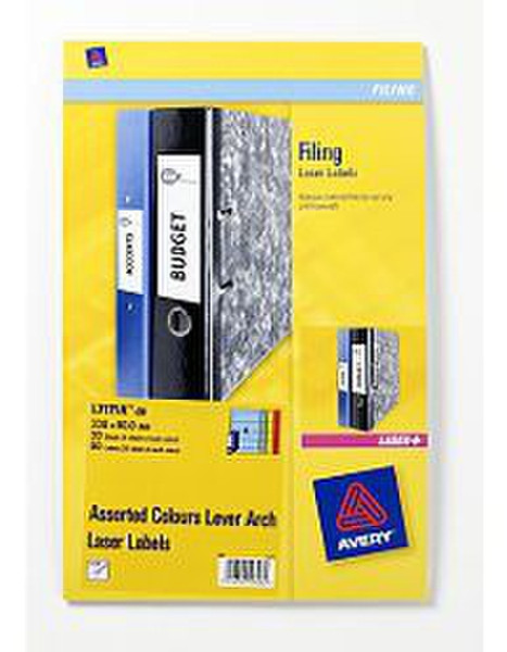 Avery Lever Arch Filing Laser Labels Белый 80шт самоклеящийся ярлык