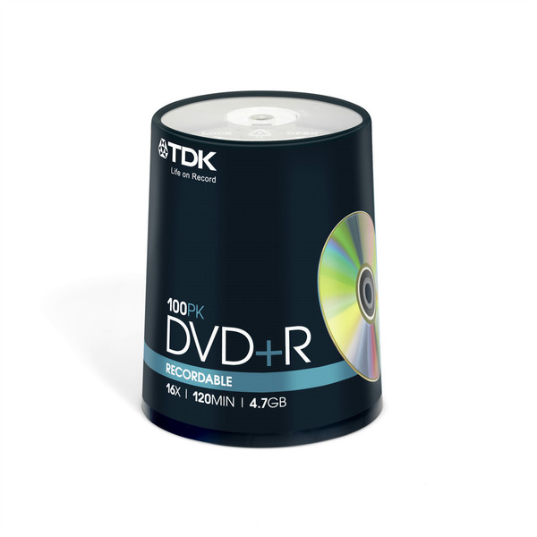 TDK 100 x DVD+R 4.7GB 4.7GB DVD+R 100Stück(e)