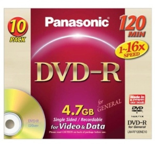Panasonic LM-RF120NE10 4.7GB DVD-R 10Stück(e) DVD-Rohling