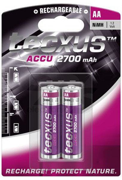 Tecxus 14051 Nickel-Metallhydrid (NiMH) 2700mAh 1.2V Wiederaufladbare Batterie