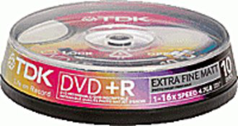 TDK DVD+R 16x 4.7GB 10x Jewel Case Inkjet Print 4.7GB DVD+R 10pc(s)