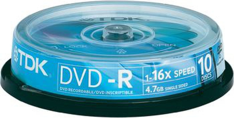 TDK DVD+R 16x 4.7GB x10 Cakebox 4.7GB DVD+R 10pc(s)