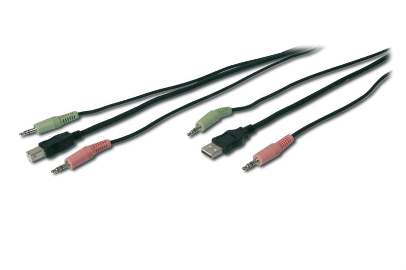 ASSMANN Electronic AK 82202 3m Schwarz Tastatur/Video/Maus (KVM)-Kabel