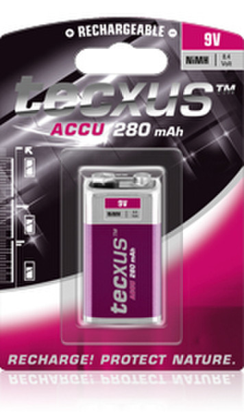 Tecxus 9V/ NiMH 280mAh Nickel-Metallhydrid (NiMH) 280mAh 8.4V Wiederaufladbare Batterie