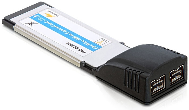 DeLOCK Express Card 2 x FireWire B (IEEE 1394b) IEEE 1394/Firewire Schnittstellenkarte/Adapter