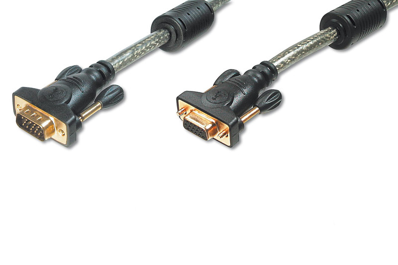 ASSMANN Electronic AK-3730XF-HQC 3м VGA (D-Sub) VGA (D-Sub) Черный, Прозрачный VGA кабель