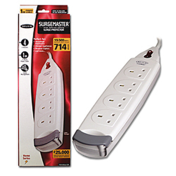 Belkin Surge Protector/4 socket 220V 714 Joules 4розетка(и) 1м Белый сетевой фильтр