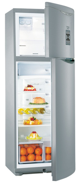 Hotpoint NMTP 1922 FW/HA freestanding A+ Stainless steel fridge-freezer