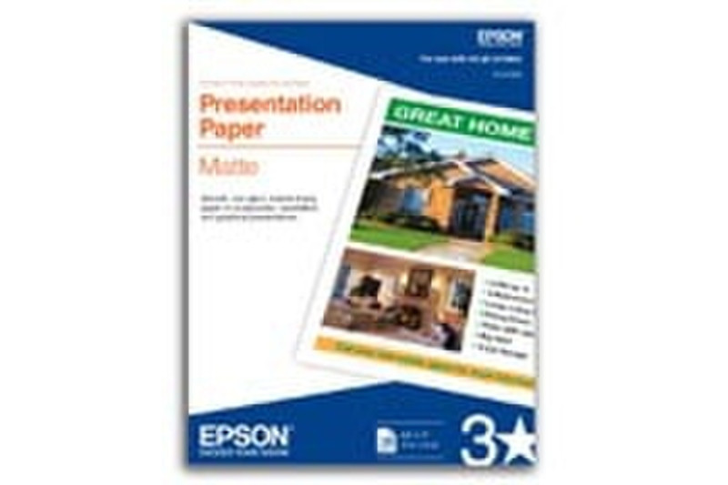 Epson Presentation Paper Matte - 8.5" x 11" - 100 Sheets Druckerpapier