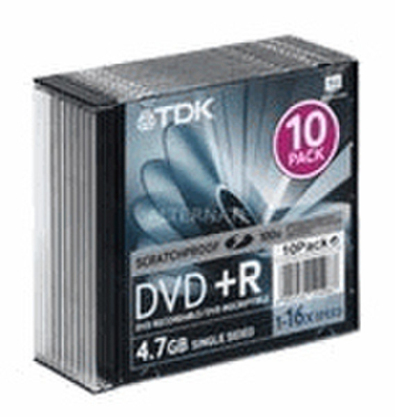 TDK DVD+R47SPSC16X10 4.7GB DVD+R 10pc(s) blank DVD