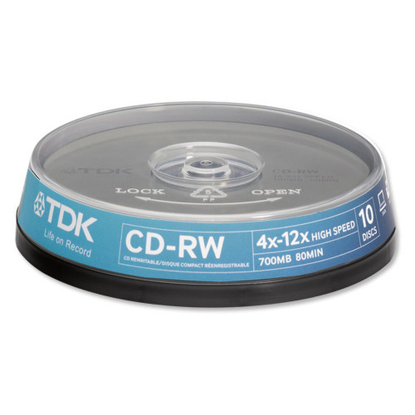 TDK CD-RW Highspeed, 700MB, 10pcs CD-RW 700MB 10pc(s)