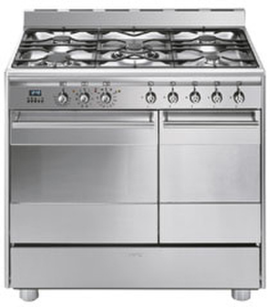 Smeg SCB92MPX5 Freistehend Gaskochfeld A Edelstahl Küchenherd