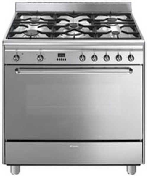 Smeg CG90X Freestanding Gas hob B Stainless steel cooker