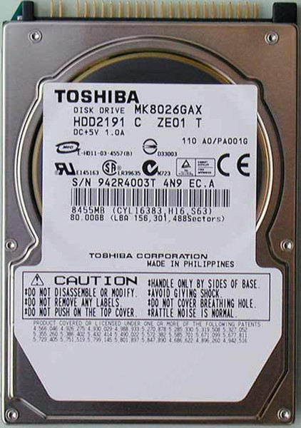 Toshiba 80GB Parallel ATA 80GB Parallel ATA internal hard drive