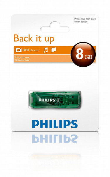 Philips FM08FD35B/00 8ГБ USB 2.0 Тип -A Черный USB флеш накопитель
