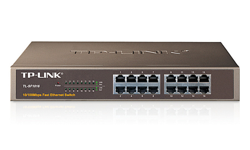 TP-LINK 16-Port 10/100Mbps Fast Ethernet Switch Неуправляемый Черный