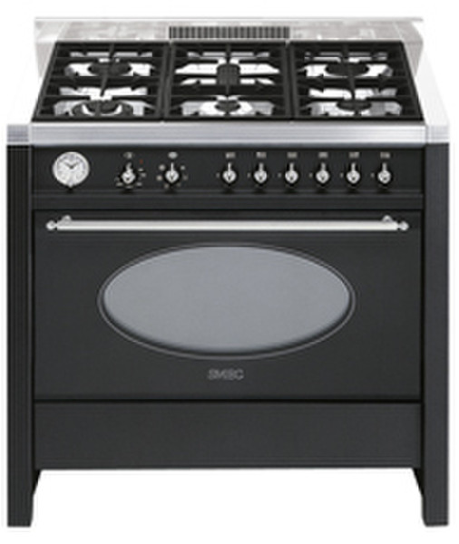 Smeg CS18A-6 Отдельностоящий Gas hob A Черный, Cеребряный кухонная плита