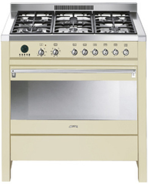 Smeg CS19P-6 Freistehend Gaskochfeld A Silber Küchenherd