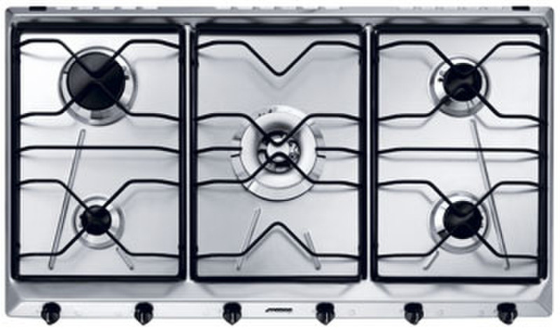 Smeg SRV5961-5 Встроенный Gas hob Нержавеющая сталь плита