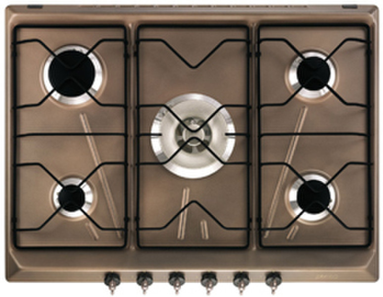 Smeg SRV876RA5 Встроенный Gas hob Медный плита