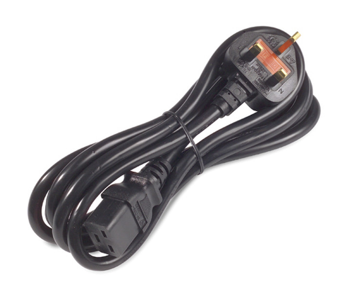 Juniper C19 - BS89/13 2.5m Power plug type G C19 coupler Black power cable