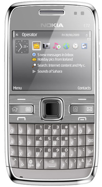 Nokia E72 Одна SIM-карта Черный, Cеребряный смартфон
