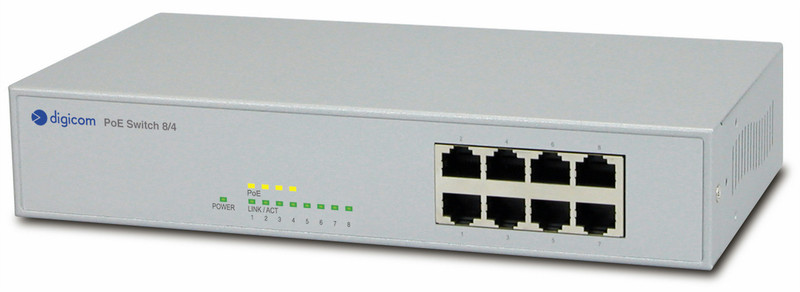 Digicom 8E4463 Fast Ethernet (10/100) Power over Ethernet (PoE) Grey network switch