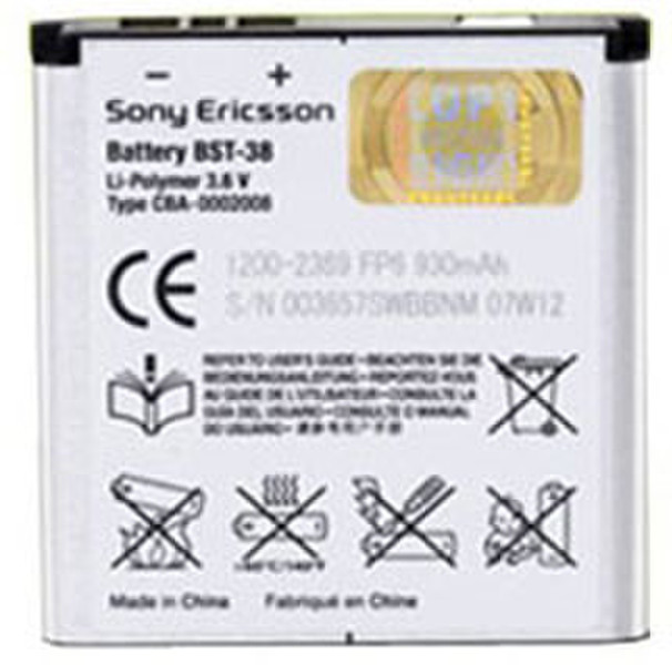 Sony BST-38 Lithium Polymer (LiPo) 930mAh 3.6V rechargeable battery