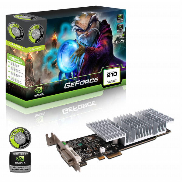Point of View G210 512MB PCI-E x1 voor Min Retail GeForce 210 GDDR3