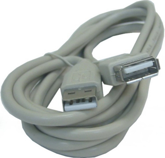 3GO 5m USB 2.0 A M/FM 5м USB A USB A Серый кабель USB
