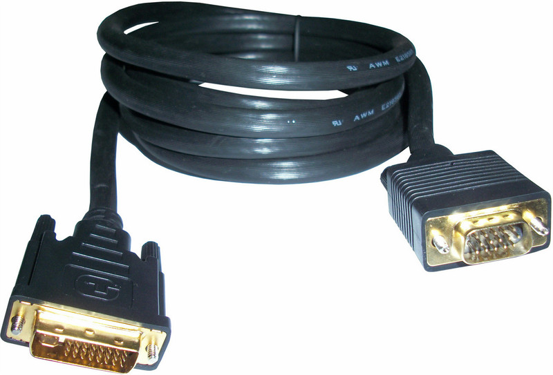 3GO 2m DVI/VGA 2m VGA (D-Sub) Black