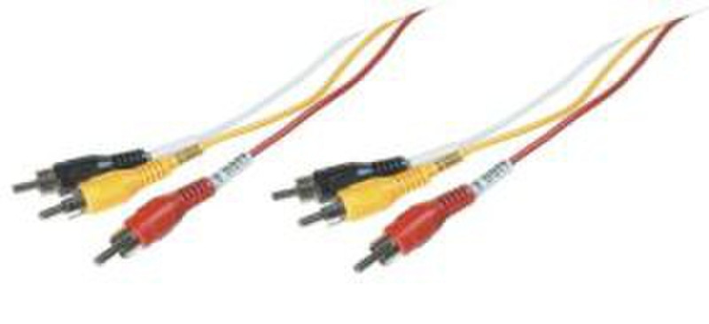 Uniformatic 3 x RCA Male, 3 x RCA Male, 5m 5m 3 x RCA 3 x RCA Black composite video cable