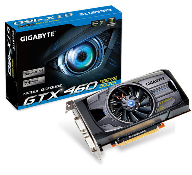 Gigabyte GV-N460D5-768I-B GeForce GTX 460 GDDR5 Grafikkarte