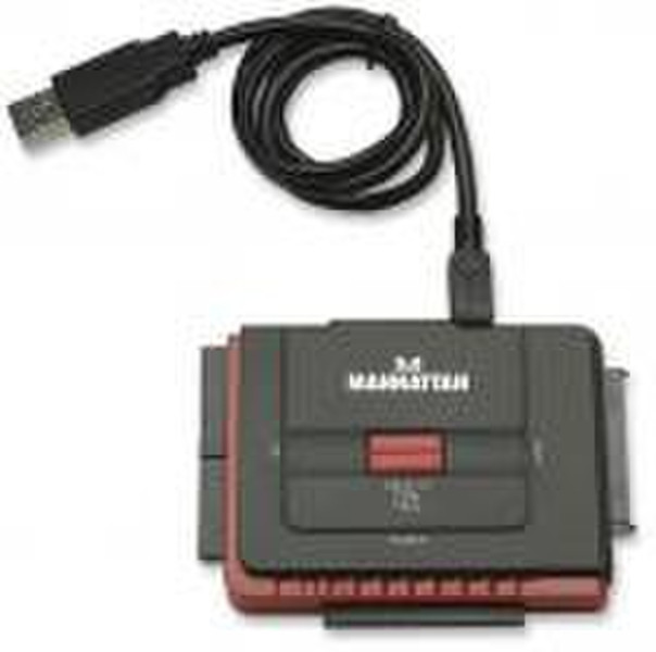 IC Intracom MANHATTAN 179195 USB A SATA, IDE 40-pin, IDE 44-pin Schwarz Kabelschnittstellen-/adapter