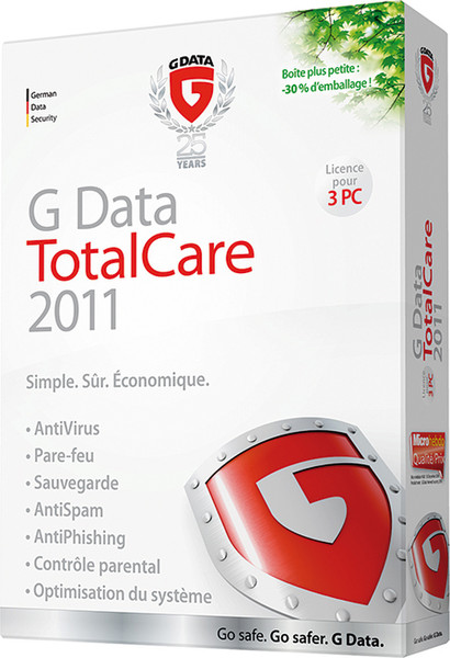 G DATA TotalCare 2011 3 PC FR 1Jahr(e) Französisch