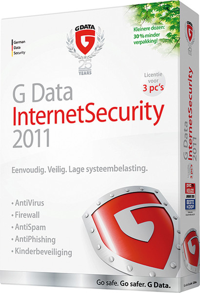 G DATA InternetSecurity 2011 3user(s) 1year(s) Dutch