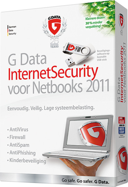 G DATA InternetSecurity 2011 voor netbooks NL 1year(s) Dutch