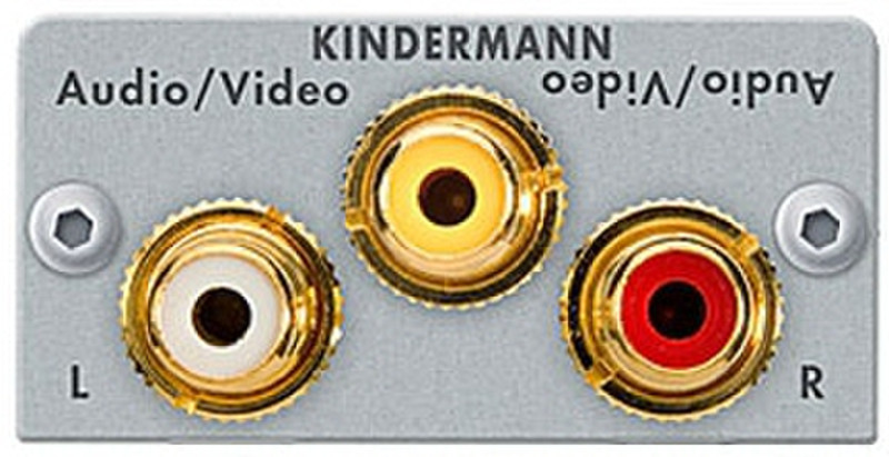 Kindermann 7444000430 3x RCA Cеребряный кабельный разъем/переходник