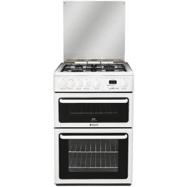 Hotpoint C367GWH Freistehend Gaskochfeld Weiß Küchenherd