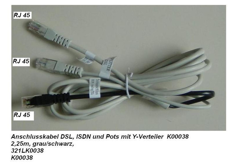 AVM Anschlusskabel fuer Fritz!Box Y-Verteiler 2,25m networking cable