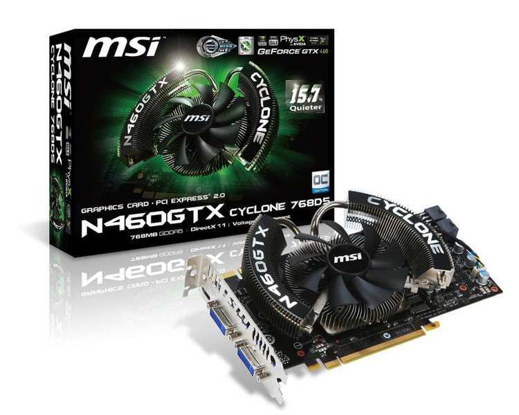 MSI N460GTX Cyclone 768D5/OC GeForce GTX 460 GDDR5