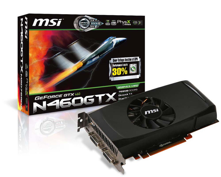 MSI N460GTX-M2D768D5 GeForce GTX 460 GDDR5 graphics card