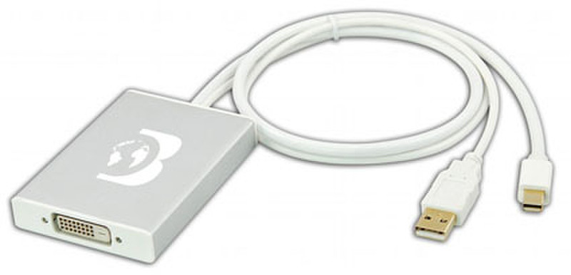 Dr. Bott 15564 DVI, FM Mini DisplayPort, M White cable interface/gender adapter